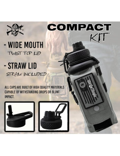 Botella de Agua Aislada Iron Infidel 0.95L Tapa Popote 2