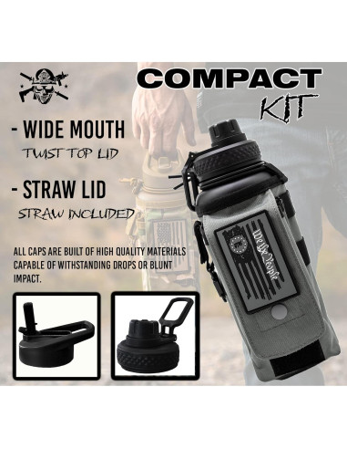 Botella de Agua Aislada Iron Infidel 0.95L Tapa Popote