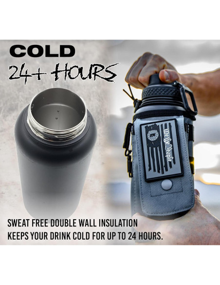 Botella de Agua Aislada Iron Infidel 0.95L Tapa Popote