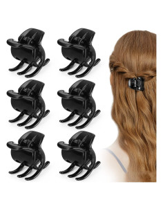 Clips de Mandíbula Morhom 6 Piezas para Cabello Grueso Negro