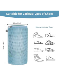 Bolsa de Lavado de Zapatos Kimmama 20x38 cm Azul - 2 Piezas 2