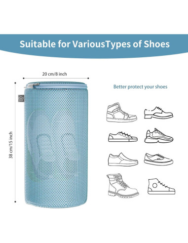 Bolsa de Lavado de Zapatos Kimmama 20x38 cm Azul - 2 Piezas