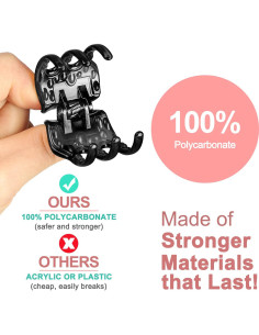 Clips de Mandíbula Morhom 6 Piezas para Cabello Grueso Negro 2