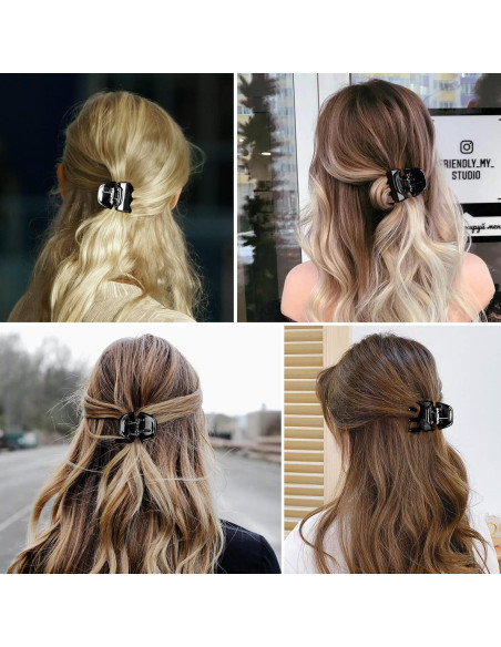 Clips de Mandíbula Morhom 6 Piezas para Cabello Grueso Negro