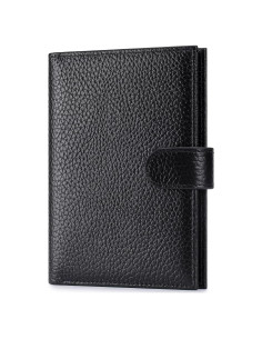 Porta Pasaporte de Cuero FREYAMIRA para Mujeres Negro