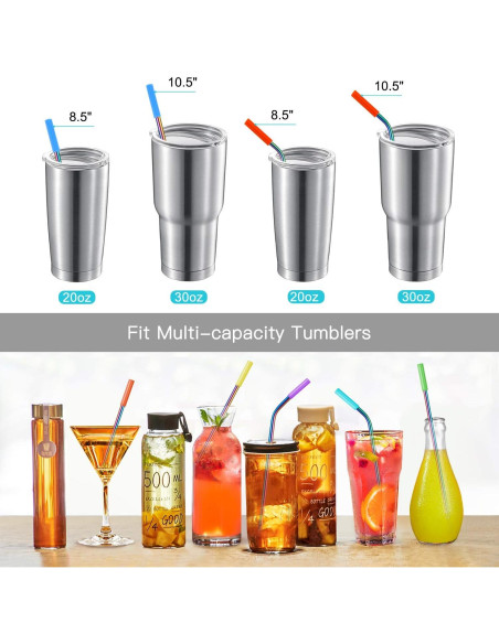 Paquete de 16 Popotes de Metal Reutilizables StrawExpert