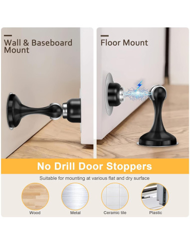 Parachoques de Puerta Magnético Crosize 1 Paquete Acero Inoxidable