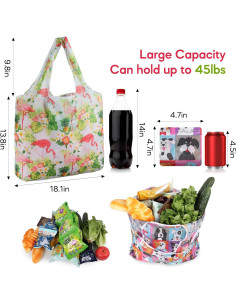 Bolsas de Compras Reutilizables SZUAH 6 Pack Plegables 22.68 kg 2