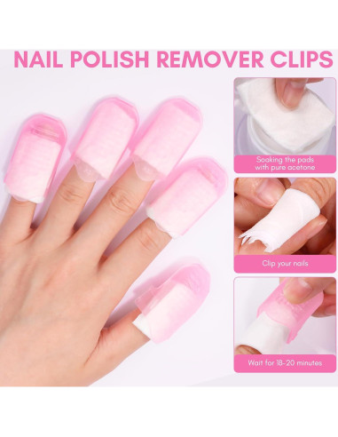 Kit de Remoción de Esmalte de Uñas Makartt 10 Pcs Rosa