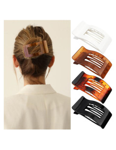 Clips de Pelo Planos Velscrun Ámbar 8.4 cm Antideslizantes