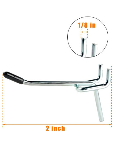 Ganchos de Metal Galvanizado en Forma de L Rawall - 50 Pack