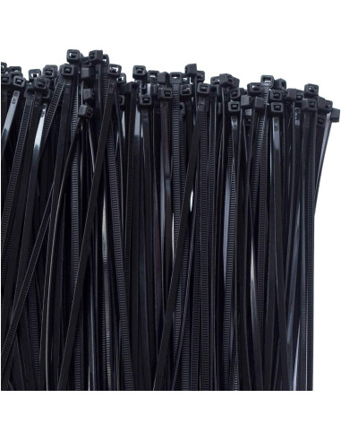 Bridas de Nylon MILEKE 20cm 300 piezas Alta Resistencia Negro