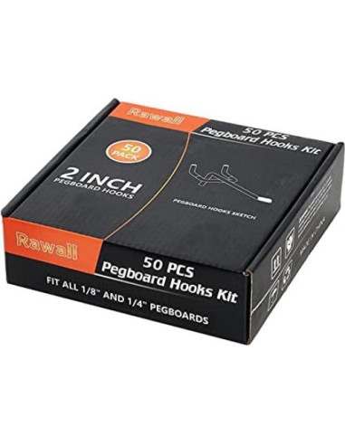 Ganchos de Metal Galvanizado en Forma de L Rawall - 50 Pack