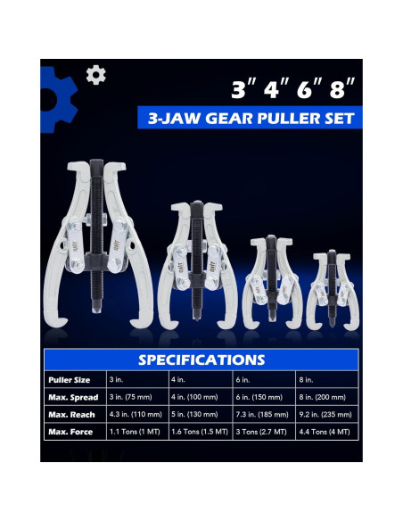 Juego de Extractores de Engranajes Orion Motor Tech 4 Piezas