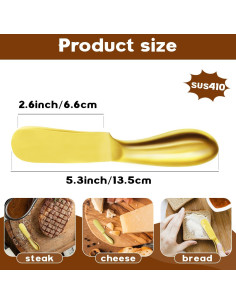 Juego de 4 Cuchillos para Untar Mantequilla Dorados Mlurcu 2