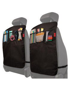 Cubierta Protectora de Asiento Lusso Gear para Niños - Negro, 3 Bolsillos