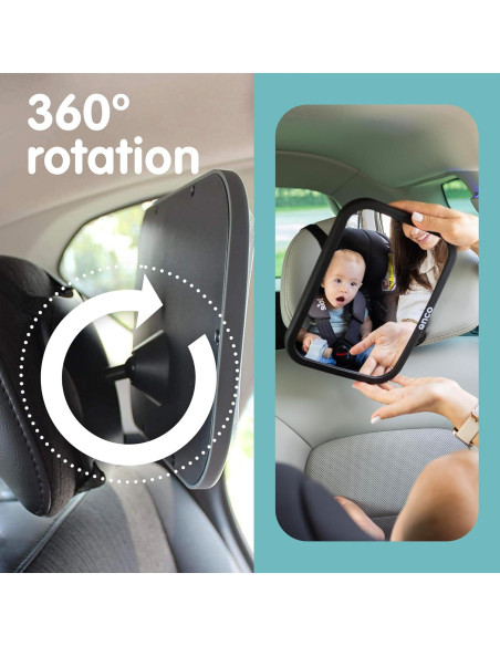 Espejo Convexo para Coche Bebé Onco 24.4x17.5cm Irrompible
