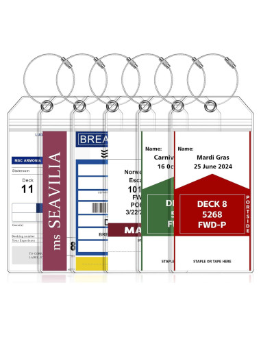 6 Etiquetas de Equipaje de Crucero SEAVILIA Impermeables