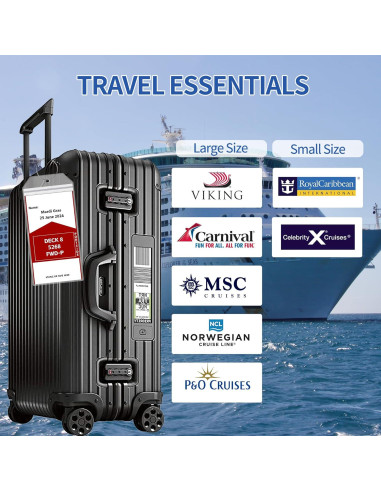 6 Etiquetas de Equipaje de Crucero SEAVILIA Impermeables
