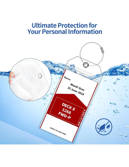 6 Etiquetas de Equipaje de Crucero SEAVILIA Impermeables