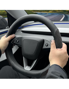 Cubierta de Volante de Cuero LKWLIKEI para Tesla Model 3/Y 2