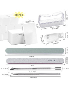 Kit Completo para Quitar Esmalte en Gel Hoewina - 10 Clips, 400 Toallitas, Lima y Herramientas 2