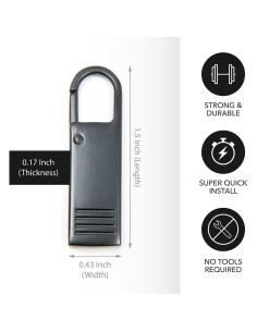 Tiradores de Cremallera Kraftex x4 Negros Alta Resistencia 2