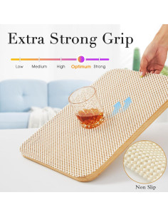 Forro de Estante No Adhesivo Beautysaid 30.48x299.72 cm Blanco Crema 2