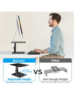 Soporte para Monitor BoYata D1 Ajustable Metal Negro 15kg 2