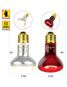 Bombilla de Calor para Reptiles REPTIZOO 75W UVA y Infrarroja 2