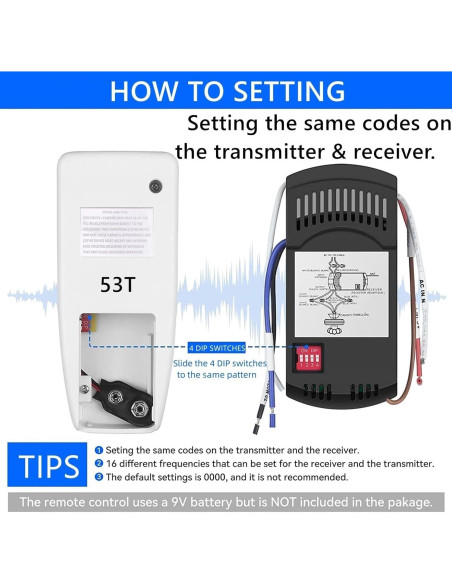 Kit de Control Remoto Universal Nexete 53T para Ventilador de Techo Kit de Control Remoto Universal Nexete 53T para Ventilador de Techo