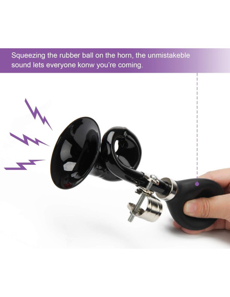 Trompeta Retro Coolrunner para Bicicleta 18cm Metal Negro