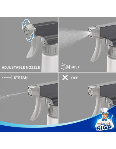 Botellas de Spray Reutilizables MR.SIGA 470ml Paquete de 3