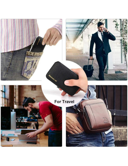 Kit de Manicura Portátil Keiby Citom 10 Piezas Acero Inoxidable Negro Kit de Manicura Portátil Keiby Citom 10 Piezas Acero Inoxidable Negro