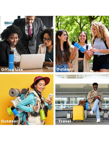 Juego de Botellas de Agua Plegables RNS Hub 600ml Silicona Verde