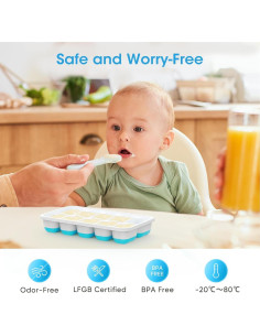 Bandeja de Hielo DOQAUS con Tapa y Contenedor - 4 Piezas 2