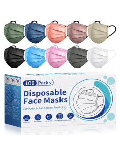 Mascarillas Desechables FENFEN 4 Capas - Paquete 100 Unidades