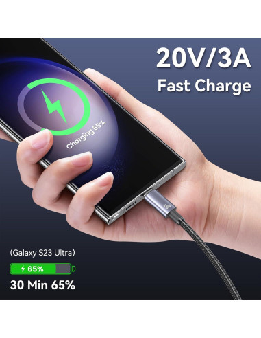 Cable de Carga Múltiple USB-C 2-en-1 USAMS 72W 1.2m