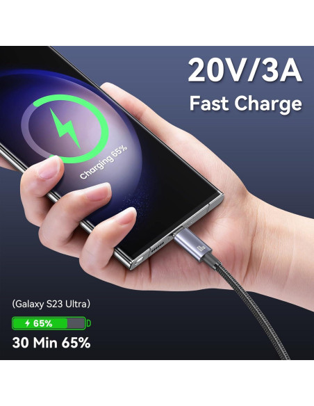 Cable de Carga Múltiple USB-C 2-en-1 USAMS 72W 1.2m