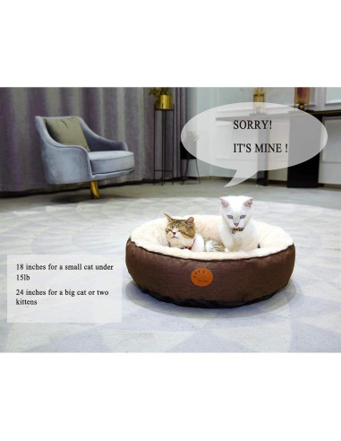 Cama Redonda para Gato HACHIKITTY Grande Lavable 60 cm