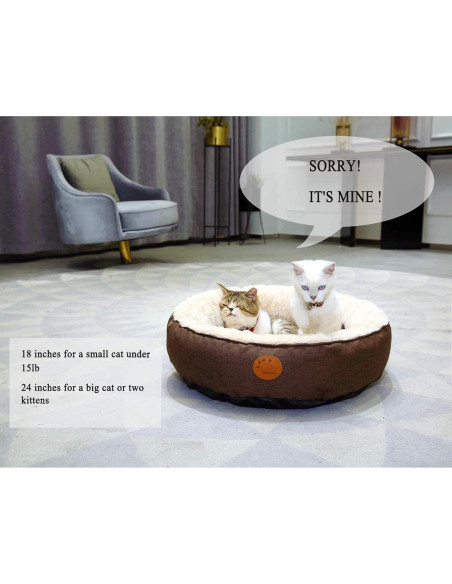 Cama Redonda para Gato HACHIKITTY Grande Lavable 60 cm