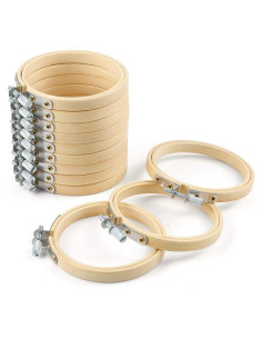 Aros de Bordado de Madera Caydo 12 Piezas 8 cm Ajustables