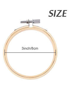 Aros de Bordado de Madera Caydo 12 Piezas 8 cm Ajustables 2