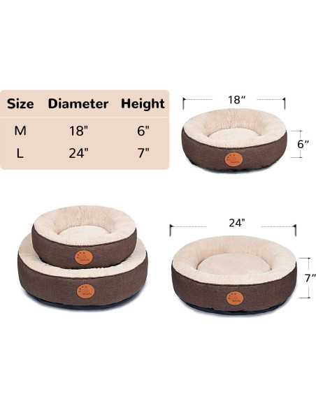 Cama Redonda para Gato HACHIKITTY Grande Lavable 60 cm