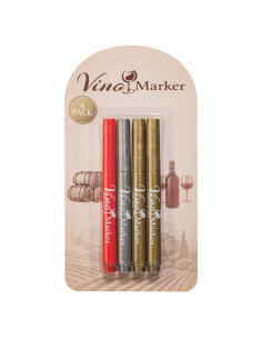Marcadores de Vino Marker - Paquete de 4 Bolígrafos Coloridos