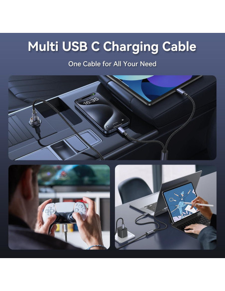 Cable de Carga Múltiple USB-C 2-en-1 USAMS 72W 1.2m
