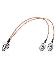 Cable Divisor Coaxial BNC MEIRYFA 34cm 50Ohm Hembra a Doble Macho