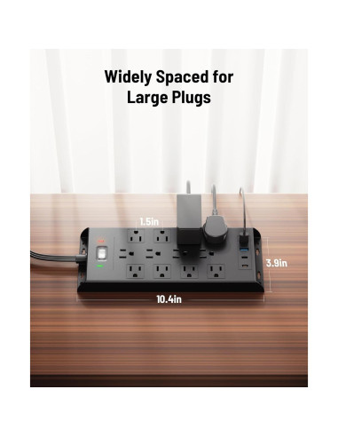 Protector de Sobretensión LeZone 3.05m 12 Salidas 20W USB