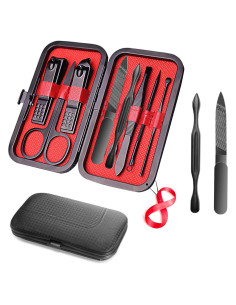 Juego de Manicura 8 en 1 RedFlow - Set Completo Negro