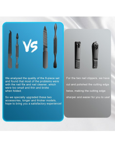 Juego de Manicura 8 en 1 RedFlow - Set Completo Negro 2